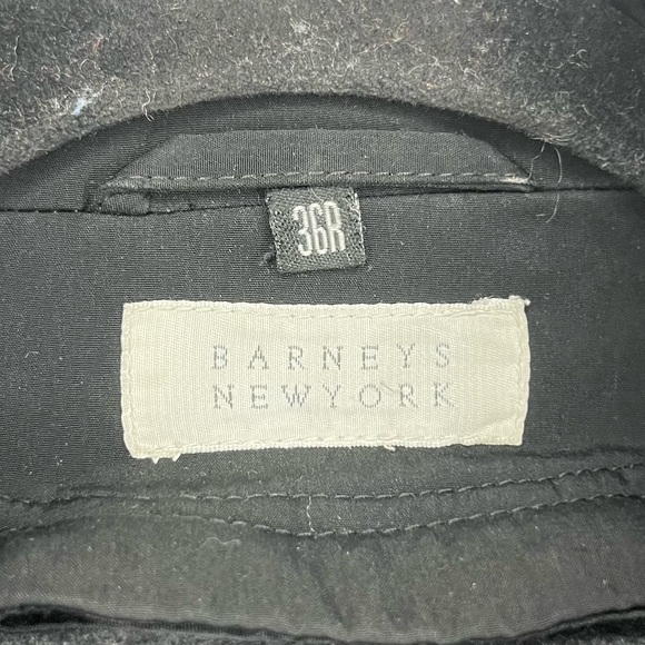 BARNEY’S NEW YORK Wool Blend Zip In Liner Fall Rain Black Jacket Coat - Picture 3 of 9